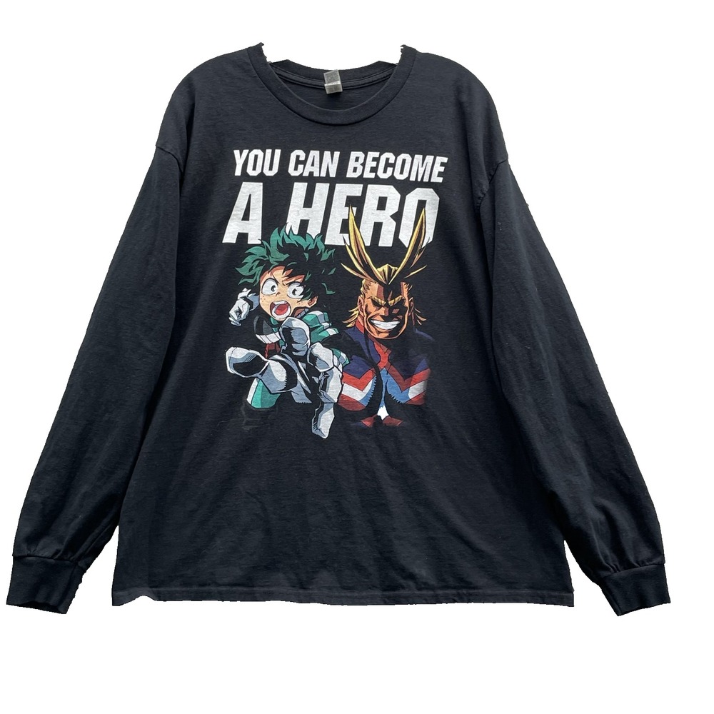 My Hero Academia Sweatshirt XL Izuku Midoriya All Might Japanese Anime Comic 90s
